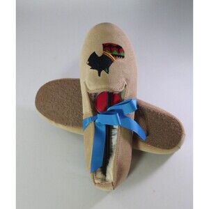 Talbot's Scottie Dog Faux Shearling Slippers Shoes Women's 6M Suede Flats